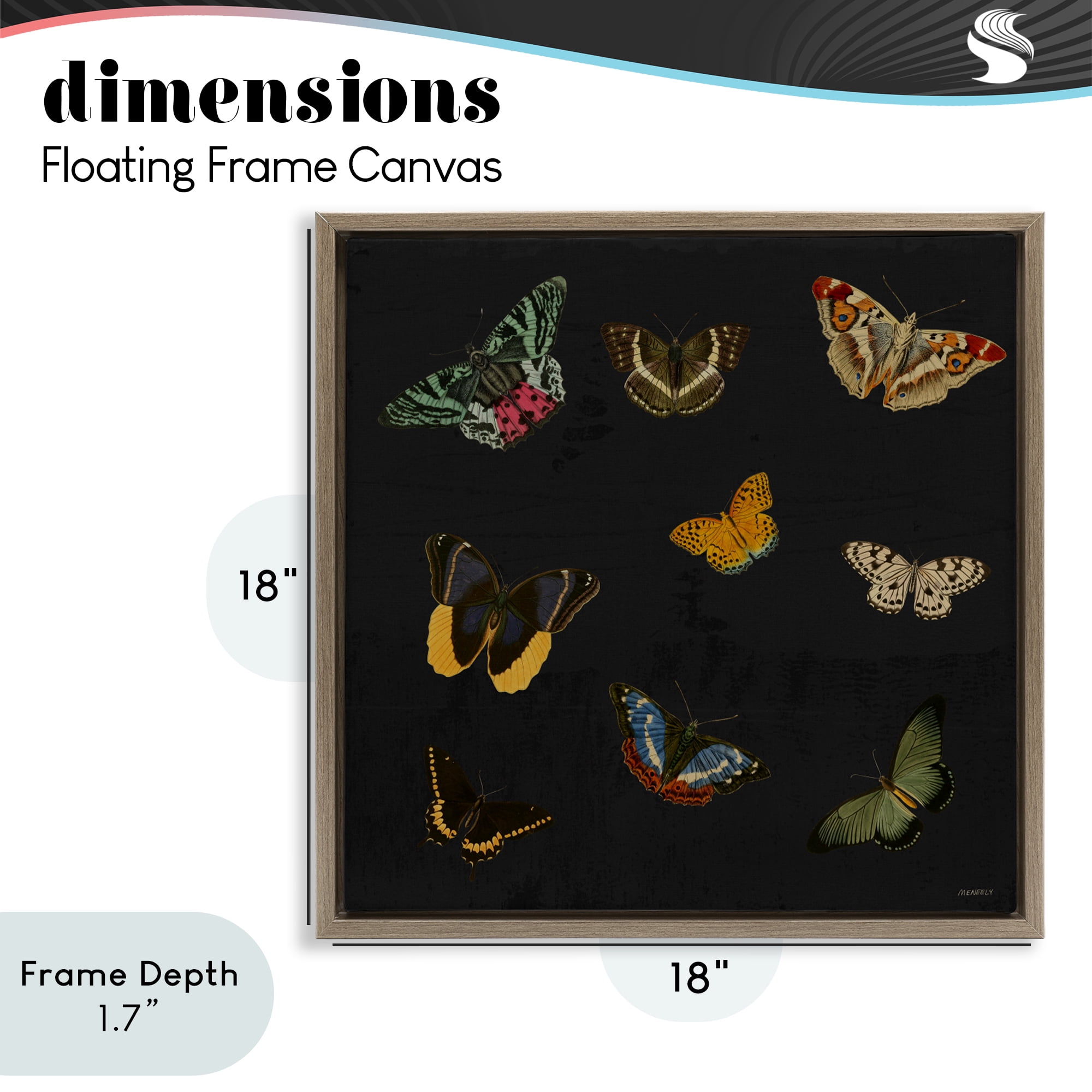 Stupell Industries Butterfly & Moth Collection Brown Framed Floater Canvas Wall Art, design by Dan Meneely