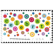 Let's Celebrate! USPS Forever Postage Stamp 1 Sheet of 20 US First Class Postal Birthday Party Love Anniversary Wedding Celebration (20 Stamps)