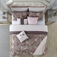 thumbnail image 2 of Andria 10 Piece King Size Comforter and Coverlet Set The Urban Port, Brown and Pink, 2 of 7