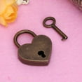 thumbnail image 4 of UNTERING Lock Love Padlock Vintage Heart Shape Lock With for Key Metal for Wish Lock for Bag Suitcase Luggage Diary Book Jewelry, 4 of 8