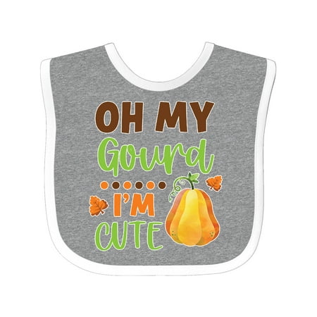 

Inktastic Thanksgiving Oh My Gourd I m Cute Gift Baby Boy or Baby Girl Bib