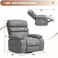 thumbnail image 4 of UDPATIO Oversized Swivel Rocker Recliner Chair with Heat and Massage, Adjustable Recline for Living Room,PU Leather ,Light Grey, 4 of 8