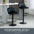thumbnail image 4 of Homiyad Adjustable Bar Stools Set of 2, Velvet Counter Height Barstool, Upholstered Kitchen Stool with Swivel Seat, Steel Frame, Footrest for Kitchen Counter and Dining Room, ‎Black, 4 of 8