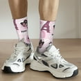 thumbnail image 5 of Goofa Eiffel Tower and Butterflies Printed Men's Crew Socks, Soft Durable Breathable Moisture-Wicking with Odor Control Cotton socks, 5 of 9