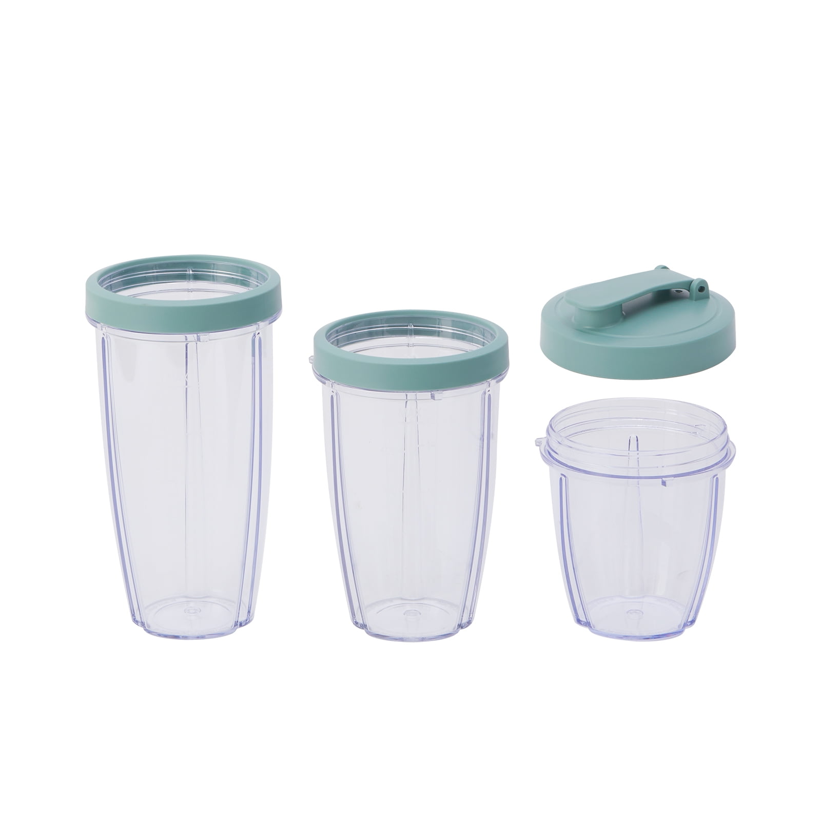 Mainstays 10-Piece Blender Set, Green Sage, 300W, with 3 Jars (10oz, 16oz, 18oz), 2 Drinking Lids, Stainless Steel Blade