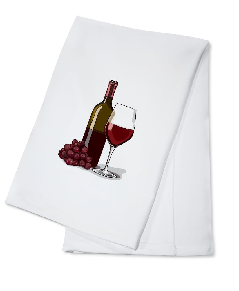 Wine Glass, Bottle, & Grapes Icon Lantern Press Artwork (100