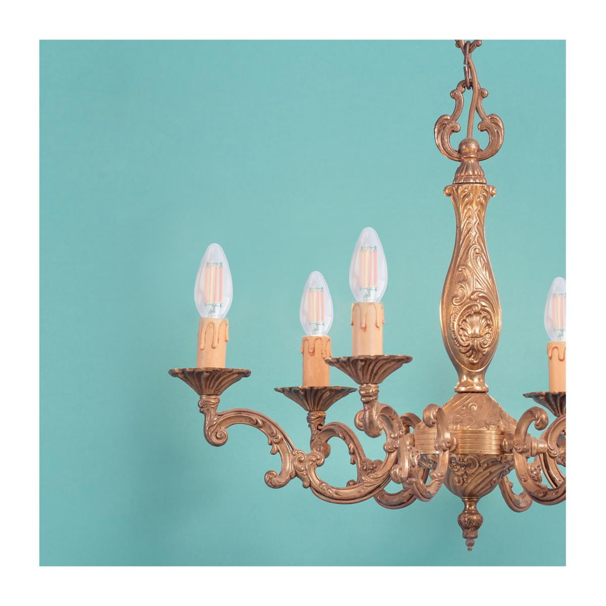 Satco S11383 C11 LED Filament Candle Light Bulbs 8W 120V 2700K Warm White Light E12 Candelabra Base Dimmable (6 Pack)