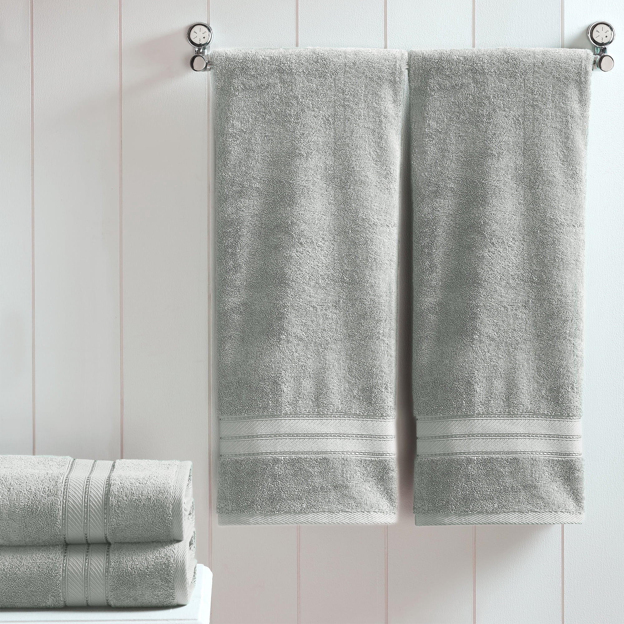 Modern Threads Spunloft Cotton Bath Towels, Gray (4 Count)