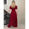 thumbnail image 2 of Vestido largo ajustado con dobladillo Irregular para mujer, vestido largo ajustado, elegante, liso, sin mangas, plisado, vestidos largos a la moda para fiesta, 2 of 5