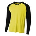thumbnail image 2 of A4 Long Sleeve Strike Raglan Tee For Men in Gold/Black | N3374, 2 of 4