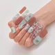 thumbnail image 5 of Parche de uñas de Gel con estampado de leopardo láser, deslizador de flores, gradiente de Color, pegamento trasero, cubierta completa, parche de uñas, lámpara UV, curado de manicura, 5 of 7