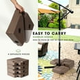 thumbnail image 5 of Scafild | 4-Piece Plastic Heavy Duty Water & Sand Filled Outdoor Offset Patio Umbrella Base-185lbs - Brown, 5 of 7