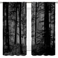 thumbnail image 2 of Forest Curtains, Gothic Natural Scenery Fantasy Dark Black Misty Foggy Mysterious Forest Woodland Tree Art Printed Window Drapery Treatments for Bedroom Living Room Home Halloween Decor,42"x63" Inch, 2 of 5