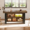 thumbnail image 7 of Tribesigns 55-Inch Kitchen Island with Storage, Farmhouse Center Island Table for Kitchen, Dining Room, Living Room, Brown & Black, 7 of 7