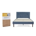 thumbnail image 1 of Base de Cama Queen Nooz con Cabecera Nooz Geometric Tapizada Azul, 1 of 6