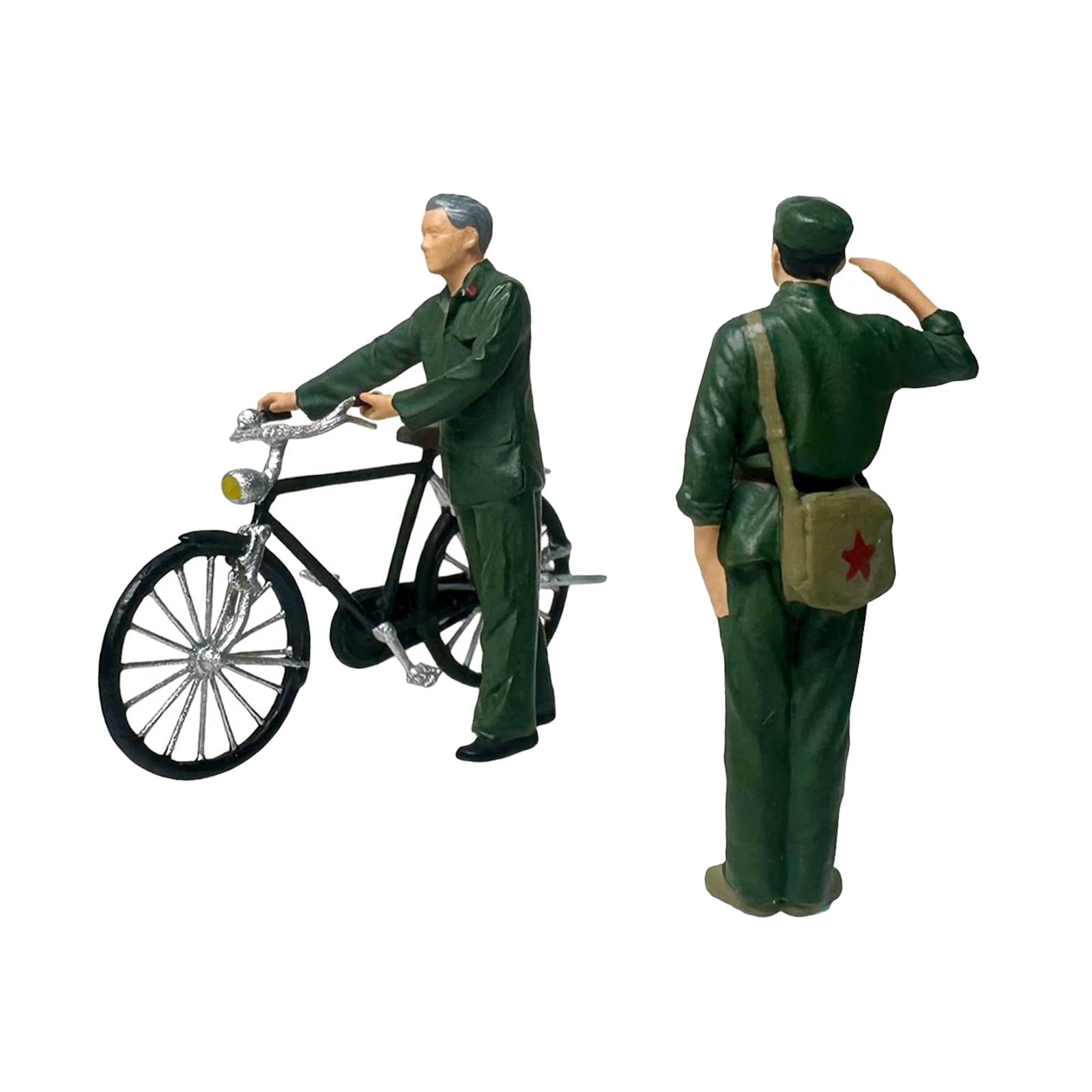 LeeQinersw 1/64 Bike Men Figures Bike and Figures Set People Toys Playset Mini People Model