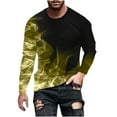thumbnail image 3 of DDAPJ pyju 3D Graphic Print Shirts for Men Long Sleeve Crewneck T-shirts Big and Tall Casual Streetwear Tops Gold XXXXL, 3 of 4
