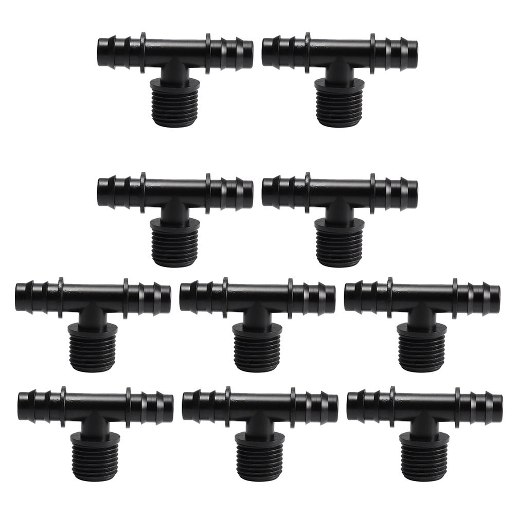10x Tee Hose Tconnector In Different Sizes With AG Drip LinePlastic