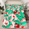 thumbnail image 2 of Homewish Red Ladybug 4pcs Bed Sheets for Female Men Adults,Green Tree Leaves King Sheets,Love Heart Print Super Cozy Sheet Set,Microfiber Bedroom Decor, 2 of 7