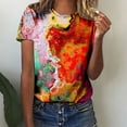 thumbnail image 2 of Dyegold Women's Summer Short Sleeve Tshirts Crew Neck Floral Printed Tunic Tees Trendy Casual Loose Plus Size Tops Blouse, 2 of 6