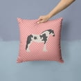 thumbnail image 2 of Cyldesdale Horse Pink Check Fabric Decorative Pillow, 2 of 4
