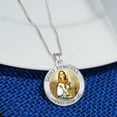 thumbnail image 6 of Picturesongold.Com Saint Dymphna Round Religious Medal Color Necklace Pendants - 3/4 inch Size of a Nickel -Sterling Silver, 6 of 6