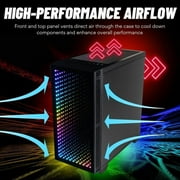 Continuum Micro RTX 5070 12GB, 8-Core AMD Ryzen 7 5700X Processor, 16GB RAM, 1TB Gen4 NVMe SSD, Gaming Desktop PC w/Windows 11 Pro, RGB Keyboard+Mouse, Internal Wi-Fi