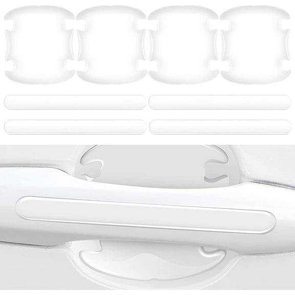 8 Pcs Universal Car Door Handle Protector Film, Transparent Car Door Handle Cup Protector Sticker Auto Door Handle Scratch Cover for Most Car Models