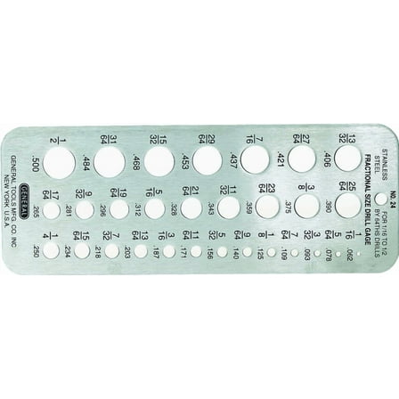 General 24 Series Drill ga, 6-3/4 in L x 2-3/8 in W Dimensions, Stainless Steel