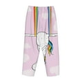 thumbnail image 5 of Balery Aerial Yoga for Unicorn print Women's Pajama Pants,Ultra Lightweight Pjs,Lounge Pant-Small, 5 of 9