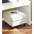 thumbnail image 5 of Welzona 26.7" Teddy Fabric Storage Ottoman, Square Footrest Bench with Hidden Compartment, Tool-Free Assembly, Off White, 5 of 8