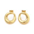thumbnail image 2 of 5 pair Donut PVD Vacuum Plating 304 Stainless Steel Stud Earrings for Women Golden 17.5x17mm, 2 of 2