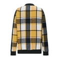 thumbnail image 4 of Stichou Shackets for Women 2025 Fashion Casual Zip Up Flannel Plaid Jackets Long Sleeve Baggy Outwear Coat Fall Clothes Yellow L, 4 of 5