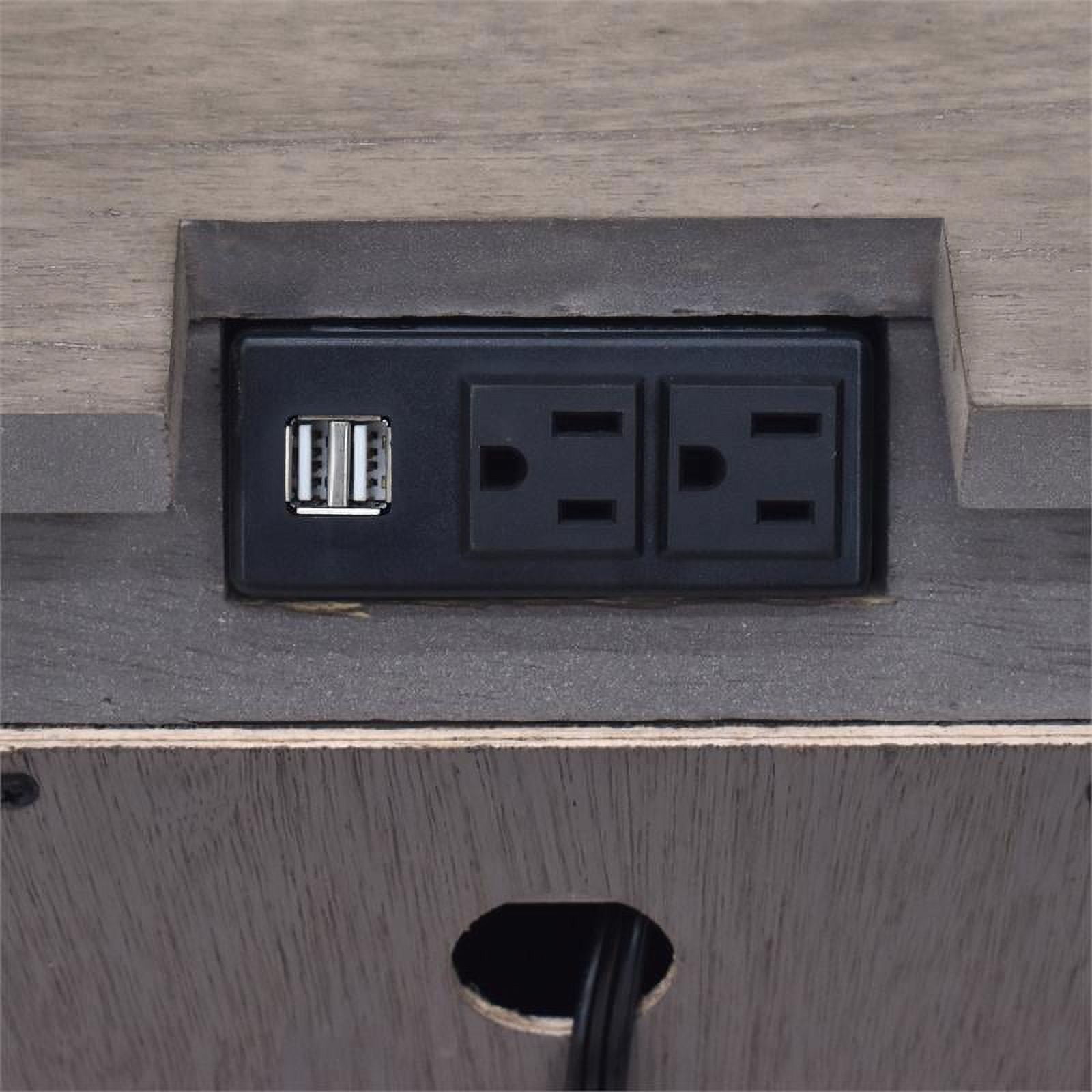 Steve Silver Highland Park 3 Drawer Nightstand with USB chargers and outlets, Brown