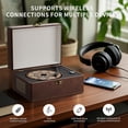 thumbnail image 2 of Reproductor de CD portátil Yintiny vintage con Bluetooth y cuero marrón, 2 of 7