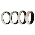thumbnail image 1 of Juego de anillos de boda de silicona de 2 capas - Mármoles de ROQ para mujer - Anillo de 4 x 9 mm, 1 of 1