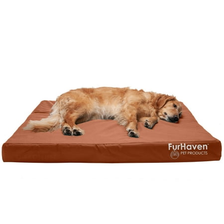 UPC: 0842229120424 | FurHaven Pet Products Oxford Indoor/Outdoor Deluxe Memory Foam Pet Bed for Dogs & Cats – Chestnut  Jumbo