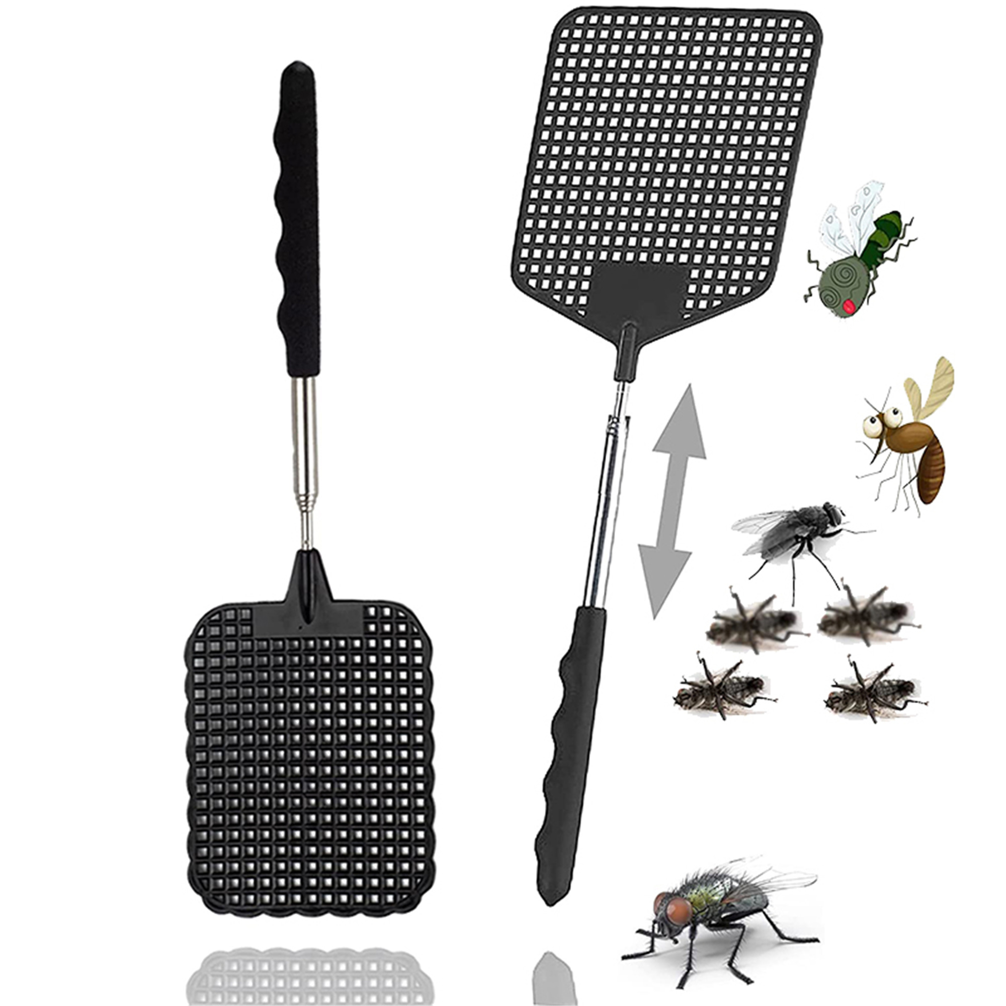 Elbourn Manual Fly Swatter Telescopic Fly Swatters Heavy Duty Multi