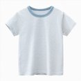 thumbnail image 2 of Xudanell Toddler Boy Summer Clothes contrast collar Crewneck Short Sleeve T Shirts For Boys Children Light Blue 2-3 Years, 2 of 3