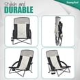thumbnail image 2 of Sunnyfeel Folding Low Beach Chair, Breathable Mesh Lawn Chair with Detachable Cup Holder & Padded Armrests for Beach Camping Patio, 1 Pack, Black, 2 of 7
