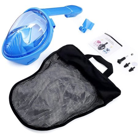 Give You A Natural & Safe Snorkeling Experience 180 Degree Large View Dry Top Set Anti-Fog Anti-Leak for Adults & Kids QingSong Full Face Snorkel Mask Snorkeling Mask with Advanced Safety Breathing System