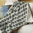 thumbnail image 2 of Sunbeam Heated Electric Microplush Sherpa Throw Blanket with 3 heat settings, 60" x 50", Grey Chevron, 2 of 7