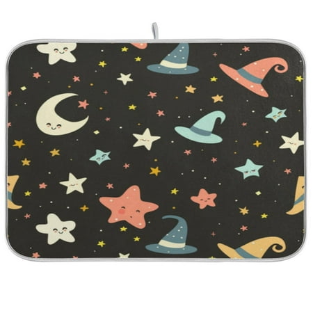 

Kitchen Drying Mat 18x24In Drying Dish Mat Dish Drying Mats Kitchen Countertop Multi-Function Drain Drying Mat Kitchen Table Cartoon Magic Hat