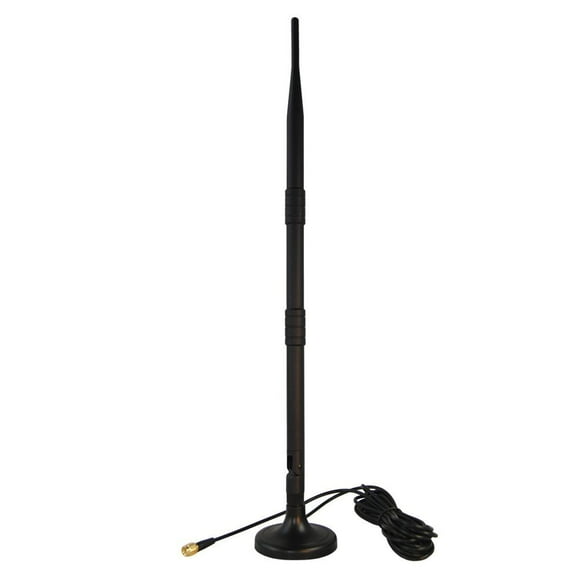 HQRP KIT: 2400-2500Mh 9 dBi RP-SMA WIFI Booster Wireless Antenna plus RP SMA Male to RP-SMA Female RG174 Antenna Socket Base for BUFFALO WZR-G300N / WHR-G54S / WHR-G54S-AP / WLAH-G54