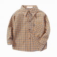 thumbnail image 4 of NIEWTR Boys Button Down Shirt Soft Collared Boys Long Sleeve Shirts Casual Dress Shirt for School Vacation Holidays（Coffee,5-6 Years), 4 of 4