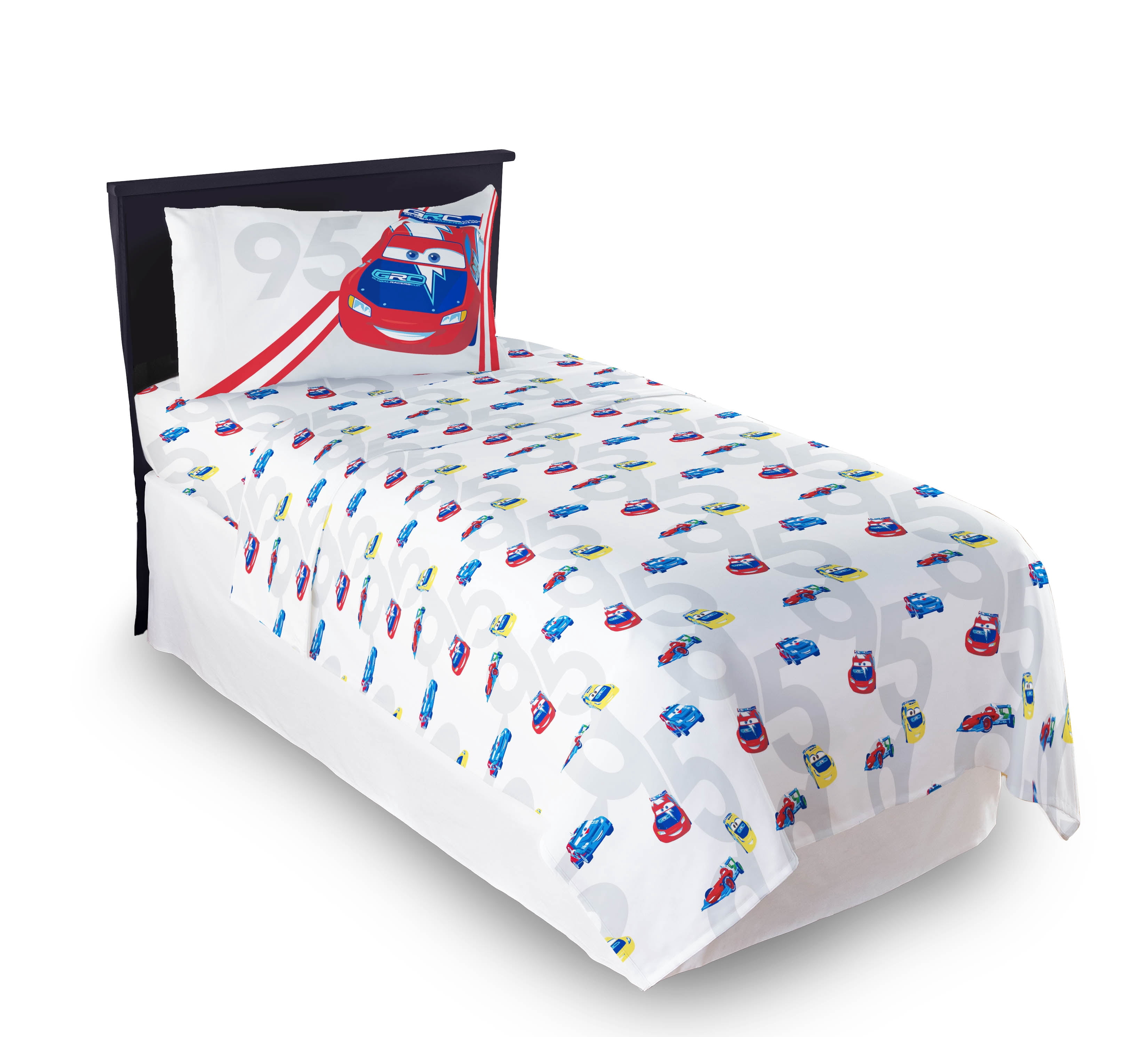 Cars Kids 3-Piece Sheet Set, The Race Is On, Multicolor, Disney, Twin Sized