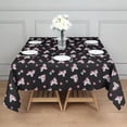 thumbnail image 3 of Black Cartoon Unicorn Heart Pattern Square Tablecloth,Waterproof Square Table Cover,Wipeable Spillproof Washable Table Cover for Home Kitchen Party Decor 52"x52"(132x132cm), 3 of 6