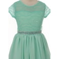 thumbnail image 3 of Big Girls' Lovely Floral Lace Chiffon Sparkling Rhinestone Flowers Girls Dresses Mint 14 (J20KS53), 3 of 3