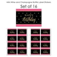 thumbnail image 6 of Big Dot of Happiness Chic Happy Birthday - Pink, Black and Gold - Mini Wine & Champagne Bottle Label Stickers - Birthday Party Favor Gift - Set of 16, 6 of 7