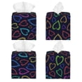 thumbnail image 3 of Rateoe Colored Hearts Pattern Tissue Box Cover, Modern Square Decorative Leather Facial Paper Case Organizer Holder Dispenser 5X5X5'', 3 of 8